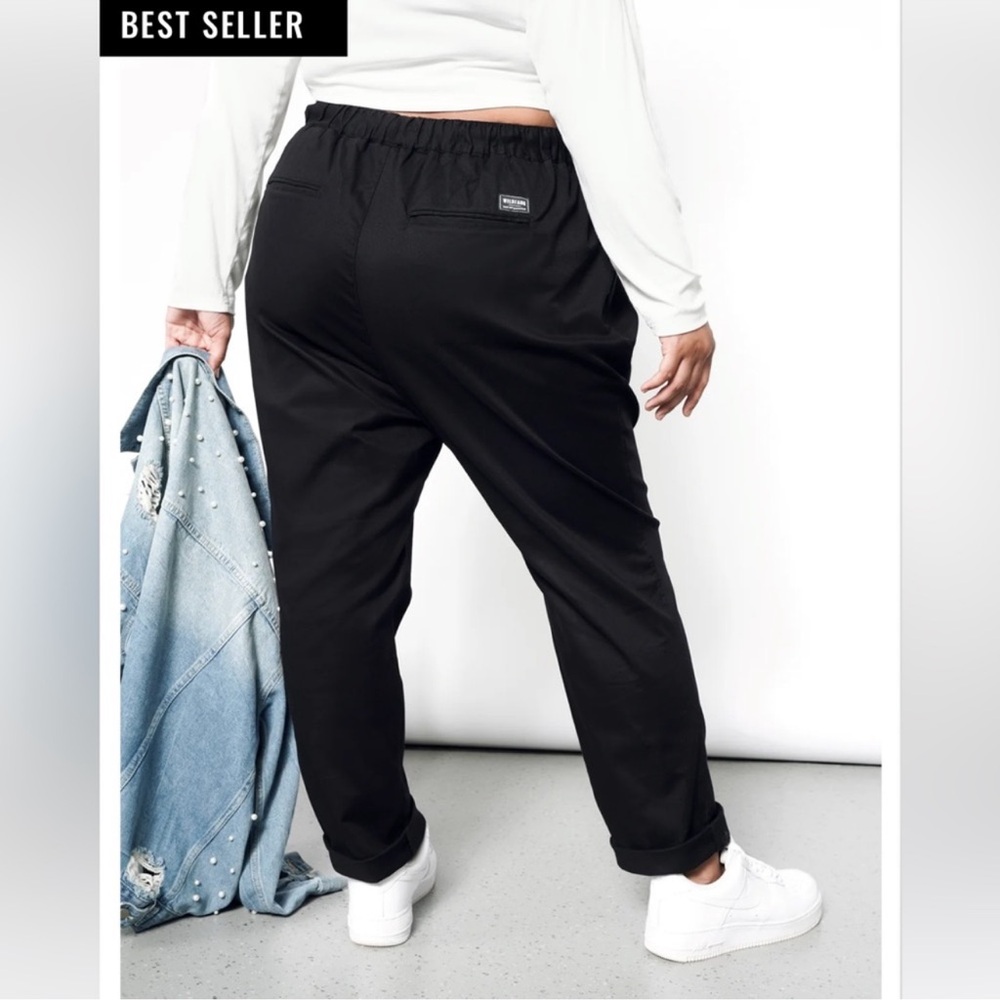 Wildfang THE ESSENTIAL DRAWSTRING PANT Trouser Black Women’s Large WP6300